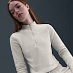 Damska bluza z puszystej dzianiny o dopasowanym kroju z długim rękawem i zamkiem 1/2 Nike Sportswear Phoenix Plush