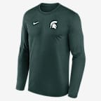 Michigan State Sideline Legend Small Logo Men's Nike Dri-FIT College Long-Sleeve T-Shirt - Green