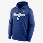 Los Angeles Dodgers 2025 World Series Participant Authentic Collection Men’s Nike Therma MLB Pullover Hoodie - Royal