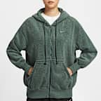 เสื้อมีฮู้ดซิปยาวผ้าฟลีซอุ่นสบายขนาดโอเวอร์ไซส์ผู้หญิง Nike Sportswear Phoenix Plush