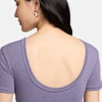 Nike Sportswear Chill Knit Women's Tight Scoop-Back Short-Sleeve Mini-Rib Top