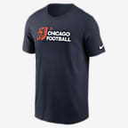 Playera Nike de la NFL para hombre Chicago Bears Team Outline Essential T-Shirt - Azul marino