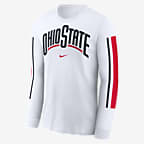 Ohio State Buckeyes Local Spirit Slogan Men's Nike College Long-Sleeve T-Shirt - White