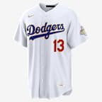 Max Muncy Los Angeles Dodgers 2025 World Series Champion Gold Series Men's Nike MLB Stadium Jersey - White