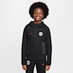 Ποδοσφαιρική μπλούζα με κουκούλα και φερμουάρ σε όλο το μήκος Παρί Σεν Ζερμέν Nike Tech Fleece για μεγάλα αγόρια