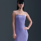 Vestido tipo blusón de tela de minicanalé ajustado para mujer Nike Sportswear Chill Knit