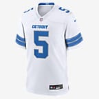 David Montgomery Detroit Lions Men's Nike NFL Game Football Jersey - White