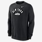 New York Jets Club Men's Nike NFL Pullover Crew - Black