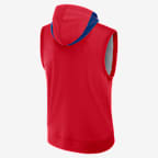 Sudadera con gorro sin cierre ni mangas Nike Dri-FIT de la MLB para hombre Philadelphia Phillies Authentic Collection