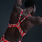 Traje de baño de una sola pieza de espalda deportiva para mujer Nike Swim HydraStrong