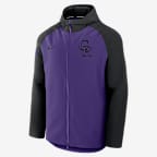 Chamarra Nike Therma de la MLB de cierre completo para hombre Colorado Rockies Authentic Collection
