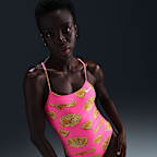 Traje de baño recortado de una pieza para mujer Nike Swim HydraStrong