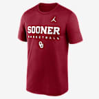 Oklahoma Courtside Basketball Legend Men's Jordan Brand Dri-FIT College T-Shirt - Crimson