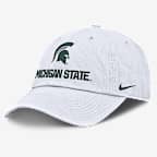 Michigan State Sideline Club Gameday Men's Nike College Adjustable Hat - White
