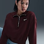 Felpa corta con zip a 1/4 Nike Sportswear Phoenix Fleece – Donna