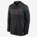 Playera de manga larga universitaria Nike Dri-FIT con gorro para hombre Alabama Dugout - Negro