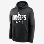 Los Angeles Dodgers Club Slack Men's Nike MLB Pullover Hoodie - Black