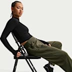 Paris Saint-Germain Phoenix Fleece Nike Yüksek Belli Oversize Kesimli Kadın Futbol Eşofman Altı