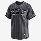 Jersey Nike Dri-FIT ADV de la MLB Limited para hombre Francisco Lindor New York Mets City Connect - Gris hierro