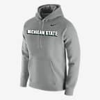 Nike College Club Fleece (Michigan State) Men's Hoodie - Light Grey