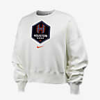 Sudadera de cuello redondo Nike de la NWSL para mujer Houston Dash Phoenix Fleece - Vela