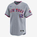 Francisco Lindor New York Mets Men's Nike Dri-FIT ADV MLB Limited Jersey - Grey