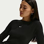 Playera de manga larga de tela de canalé ajustada para mujer Nike Sportswear Chill Knit