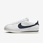 Nike Cortez Leather Women's Shoes - White/Sail/Metallic Gold/Obsidian