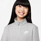 Nike Sportswear Club Fleece Big Kids' (Girls') 1/2-Zip Long-Sleeve Top