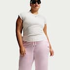 Pantalones de dobladillo abierto ligeros de tiro medio para mujer Nike Sportswear Chill Knit (talla grande)