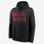 Sudadera con gorro sin cierre universitaria Nike para hombre Ohio State Primetime Arched Club - Negro