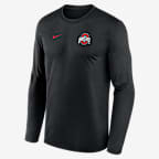 Ohio State Sideline Legend Small Logo Men's Nike Dri-FIT College Long-Sleeve T-Shirt - Black