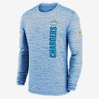 Los Angeles Chargers Sideline Velocity Men's Nike Dri-FIT NFL Long-Sleeve T-Shirt - Blue