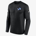 Detroit Lions Alt Legend Small Logo Men's Nike Dri-FIT NFL Long-Sleeve T-Shirt - Black