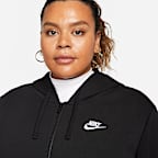 Sudadera con gorro de cierre completo para mujer Nike Sportswear Club Fleece (talla grande)