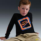 Playera de manga larga para niños talla pequeña Nike Glow With Me
