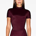 NikeSKIMS Shine Women's Mock-Neck Short-Sleeve Top