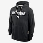 Sudadera con gorro sin cierre universitaria Nike Dri-FIT para hombre West Virginia Sideline - Negro