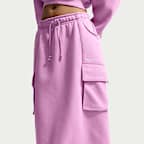 Falda midi cargo para mujer Nike Sportswear Phoenix Fleece