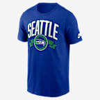 Seattle Seahawks Rewind Front And Back Hit Essential Men's Nike NFL T-Shirt - Royal