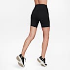 กางเกงปั่นจักรยานขาสั้น 8 นิ้วเอวสูงผู้หญิงแบบไม่มีตะเข็บด้านหน้า Nike Universa