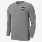 Nike College Dri-FIT (Ohio State) Men's Long-Sleeve T-Shirt - Dark Grey Heather