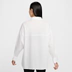 ナイキ スポーツウェア チル ポプリン ウィメンズ ルーズ ロングスリーブ ボタンアップ トップ