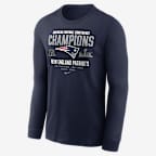 New England Patriots 2026 AFC Champions Team Nation Men's Nike NFL Long-Sleeve T-Shirt - Navy