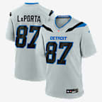 Sam LaPorta Detroit Lions Rivalries Collection Men's Nike NFL Game Jersey - Silver