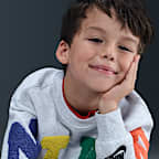 Sudadera de cuello redondo de tejido Fleece de chenilla para niños talla pequeña Nike Club