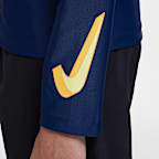 Playera de manga larga con cierre Hydroguard para niño talla grande Nike Swim 3-D Swoosh