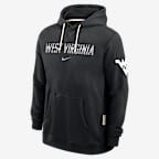 Sudadera con gorro sin cierre universitaria Nike Dri-FIT para hombre West Virginia Sideline Standard Issue - Negro