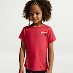 Playera de corte redondo para niños talla pequeña Nike Cherry - Rojo universitario