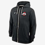 Sudadera con gorro universitaria Nike Dri-FIT de cierre completo para hombre Ohio State Sideline - Negro